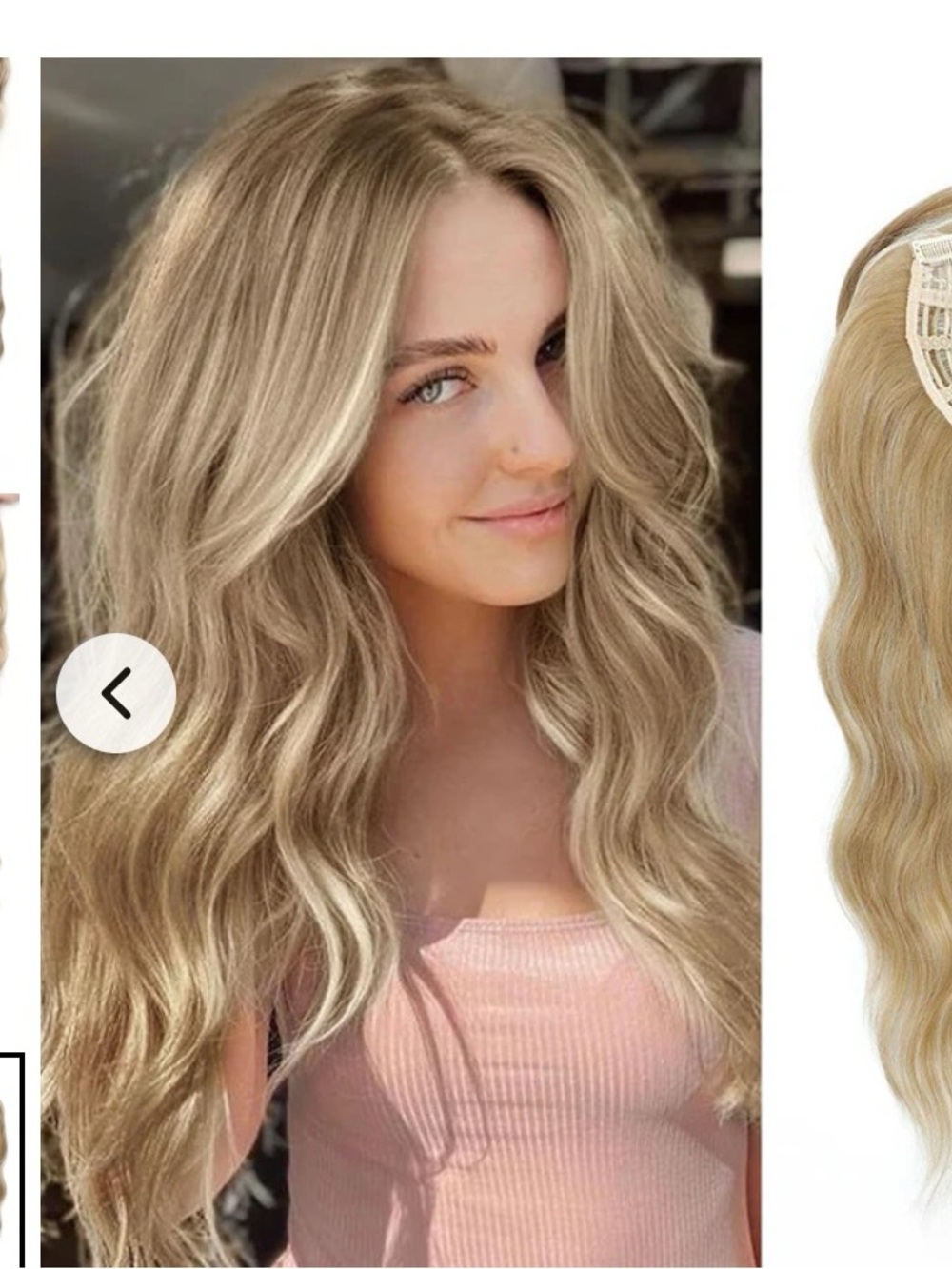 Wavy Human Hair Topper - golden blonde